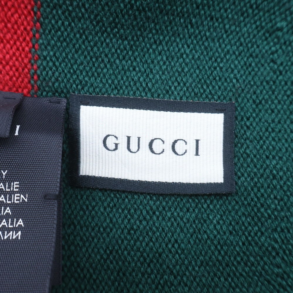 GUCCI(グッチ) ダブルG ニット帽 グリーン×レッド 494598