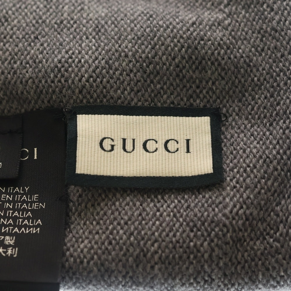 GUCCI(グッチ) ダブルG ニット帽 グレー×ホワイト 494598