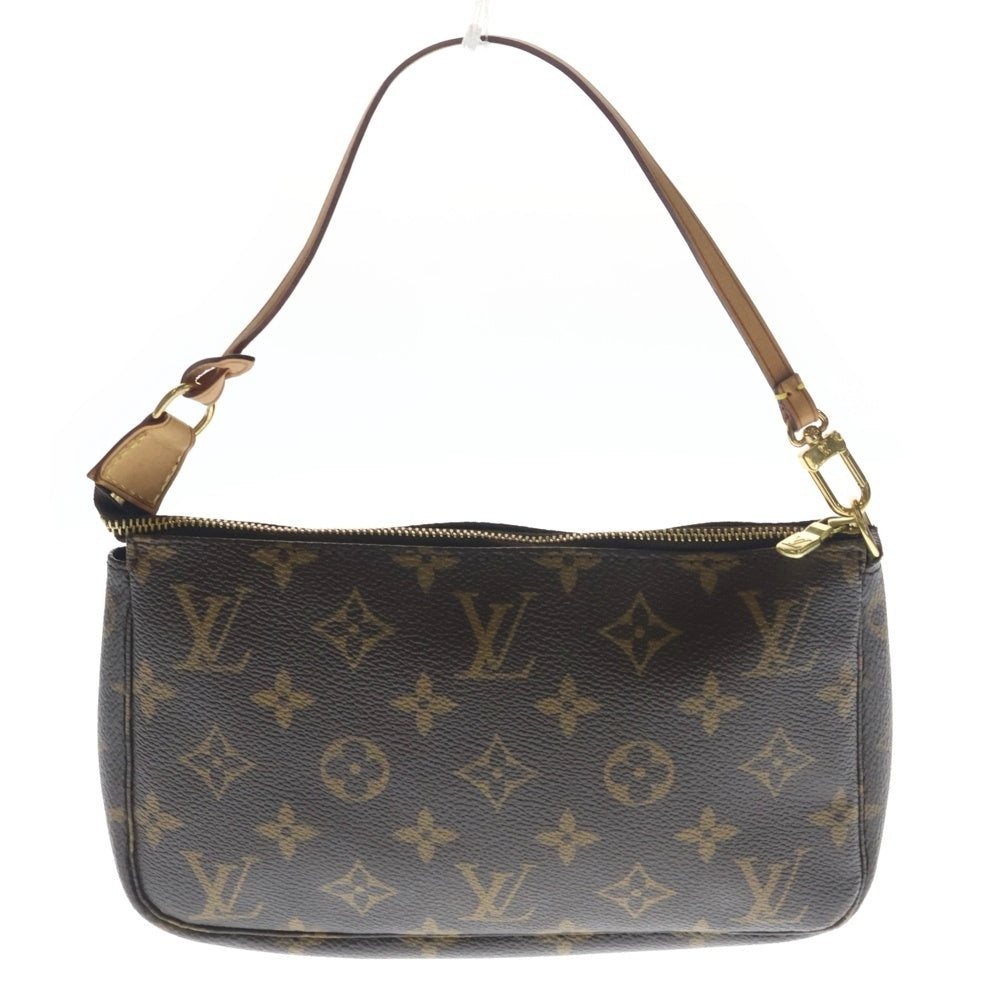 LOUIS VUITTON(ルイヴィトン) ポシェットアクセソワール モノグラム PVC レザー アクセサリーポーチ ハンドバッグ ゴールド金具 ブラウン M51980 レディース