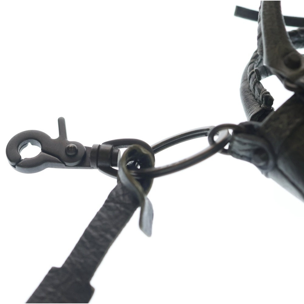 BALENCIAGA(バレンシアガ) シティ チャーム キーホルダー バッグチャーム キーホルダー グレー レザー ゴールド金具 レディース