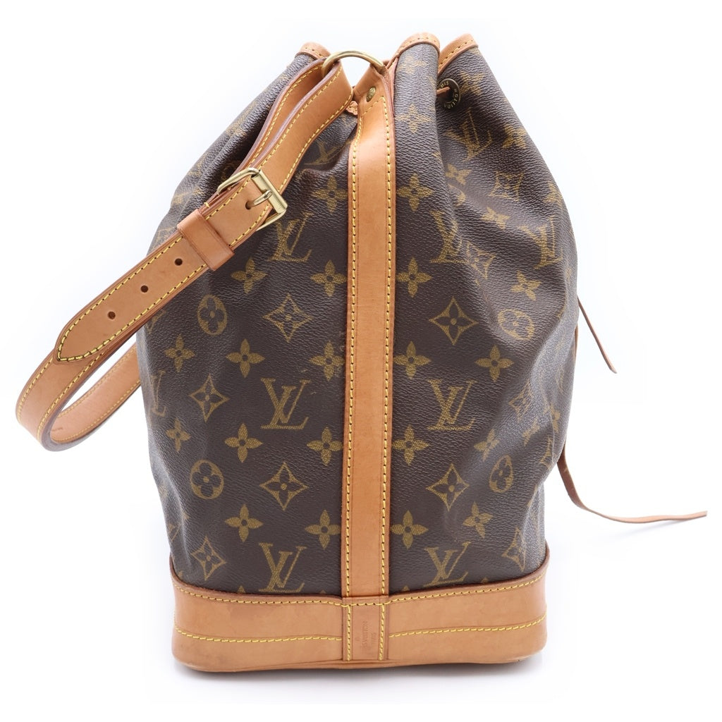 LOUIS VUITTON(ルイヴィトン) モノグラム ノエ ショルダーバッグ 巾着バッグ ブラウン レザー×PVC キャンバス M42224 ゴールド金具 レディース