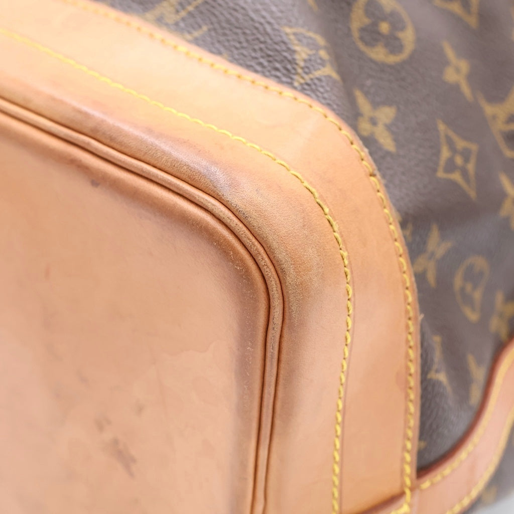 LOUIS VUITTON(ルイヴィトン) モノグラム ノエ ショルダーバッグ 巾着バッグ ブラウン レザー×PVC キャンバス M42224 ゴールド金具 レディース