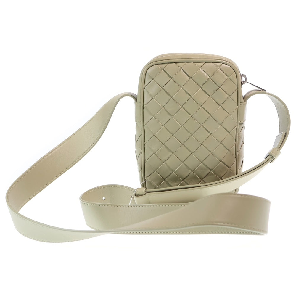 BOTTEGA VENETA(ボッテガヴェネタ) イントレチャート ショルダーバッグ フォンショルダーバッグ ミニバッグ ライトグリーン レザー シルバー金具 レディース