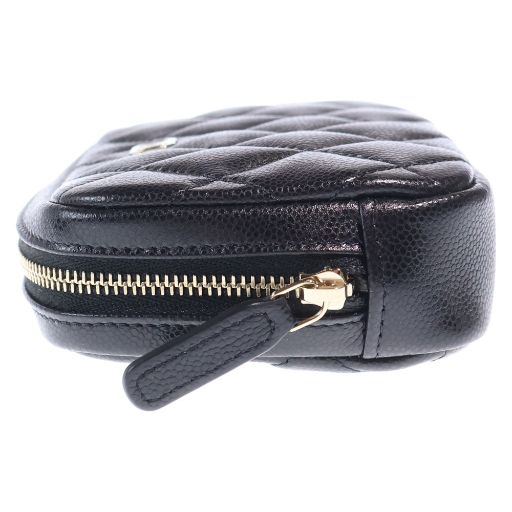 CHANEL(シャネル) マトラッセ ココマーク ポーチ 小物入れ ケース ブラック キャビアスキン A80909 ゴールド金具 レディース