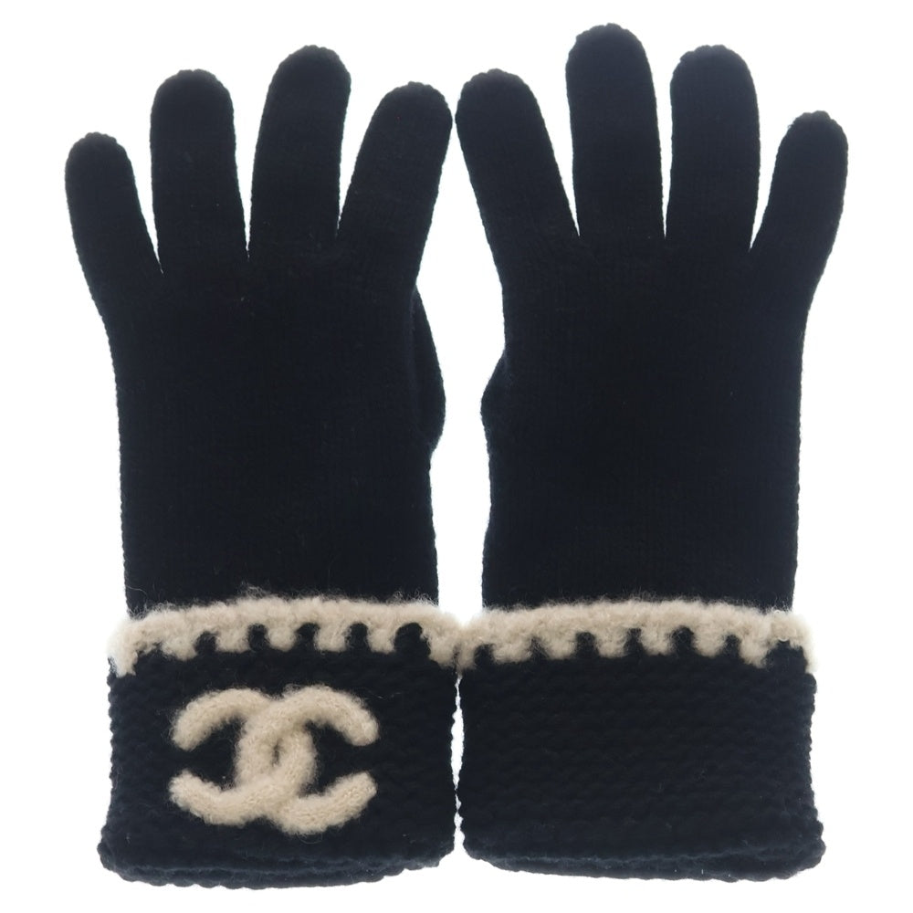 CHANEL(シャネル) ココマーク カシミヤ ニット グローブ 手袋 ブラック レディース