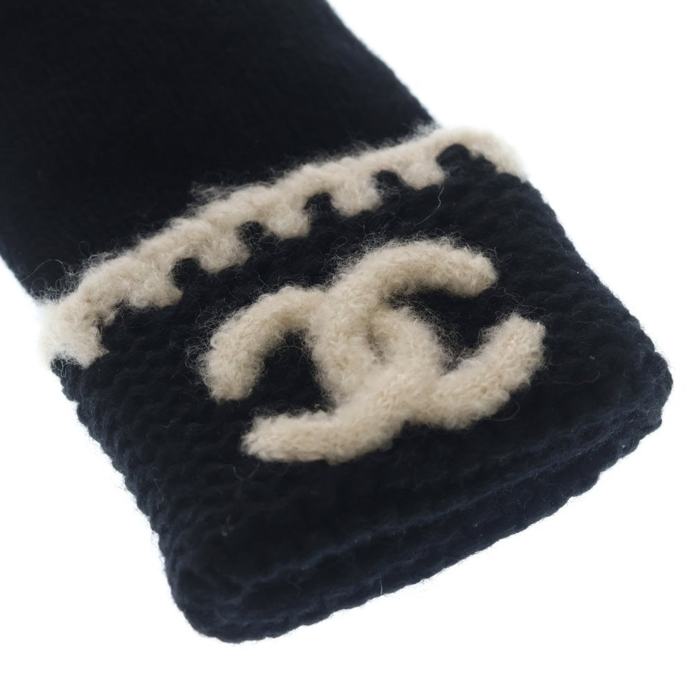 CHANEL(シャネル) ココマーク カシミヤ ニット グローブ 手袋 ブラック レディース