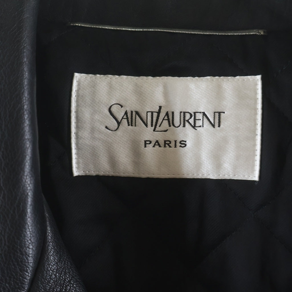 SAINT LAURENT PARIS(サンローランパリ) 25SS MOTORCYCLE JACKET モーターサイクル ジャケット ライダースジャケット ブラック レザー #46 822089