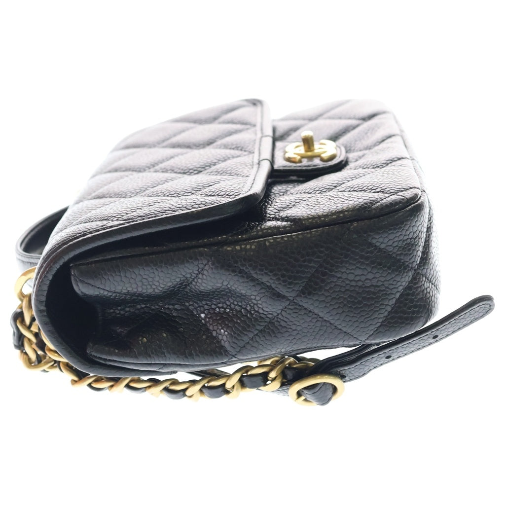 CHANEL(シャネル) マトラッセ リュック バックパック ブラック キャビアスキン レザー ゴールド金具 プレート AS5347 レディース