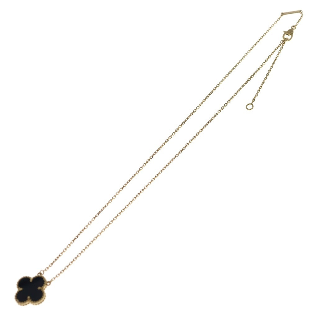 Van Cleef & Arpels(ヴァンクリーフアンドアーペル) ヴィンテージアルハンブラ オニキス ネックレス ペンダント チェーン ゴールド×ブラック YG