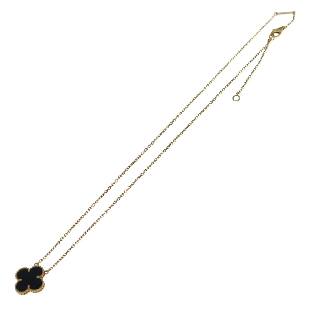 Van Cleef & Arpels(ヴァンクリーフアンドアーペル) ヴィンテージアルハンブラ オニキス ネックレス ペンダント チェーン ゴールド×ブラック YG