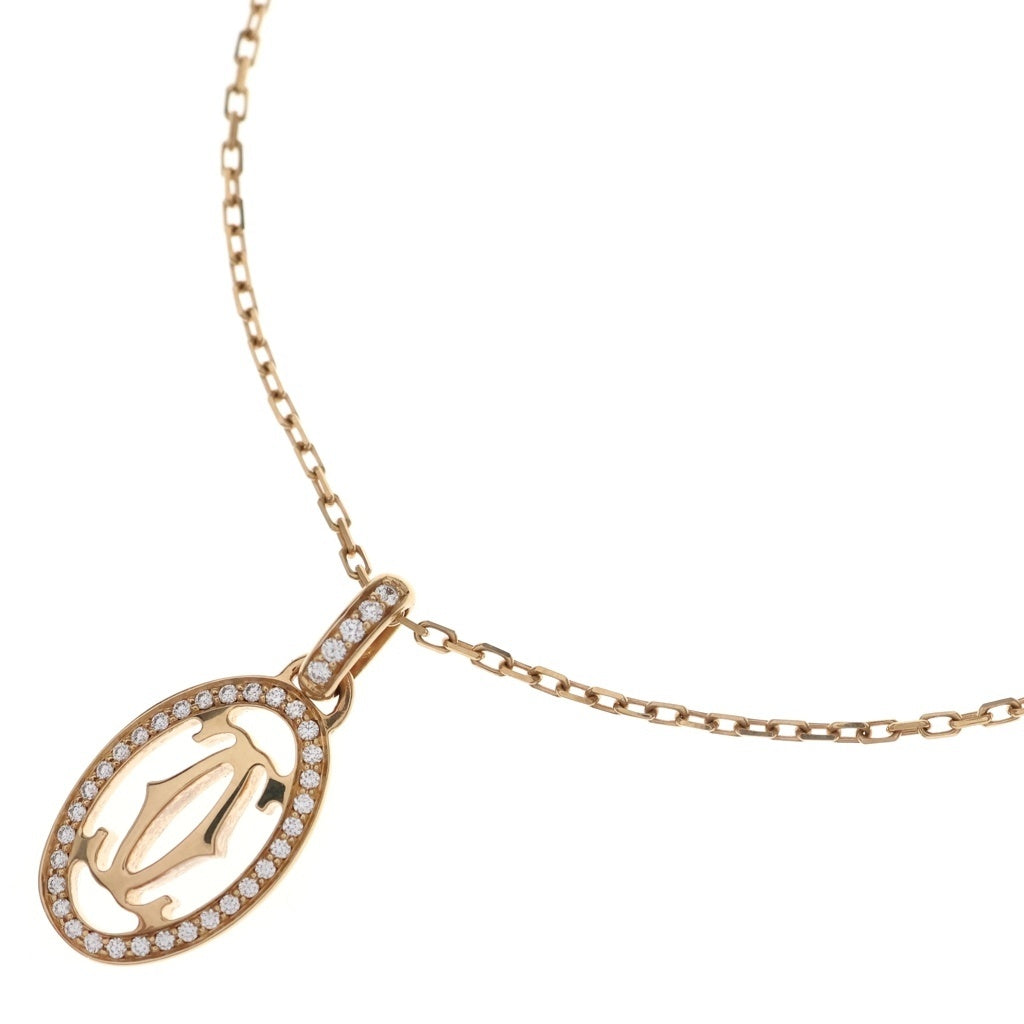 Cartier(カルティエ) ロゴドゥーブルC ネックレス ダイヤ ペンダント チェーン ピンクゴールド PG RK7924