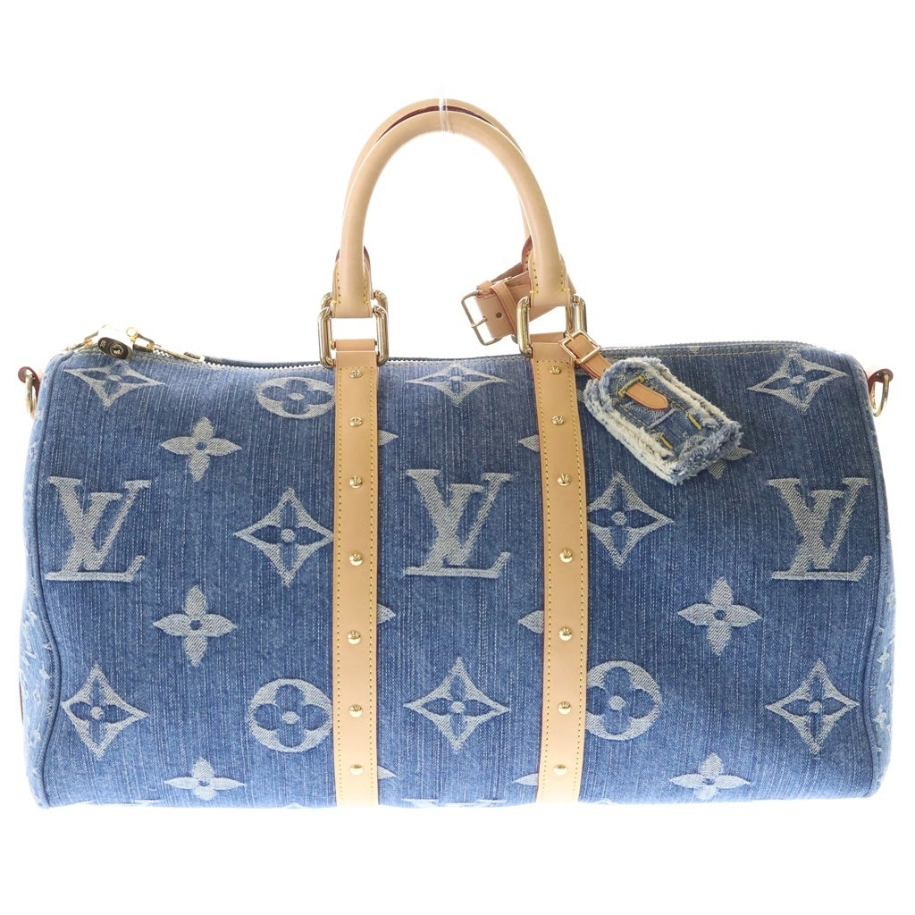 LOUIS VUITTON(ルイヴィトン) モノグラムデニム キーポルバンドリエール45 ボストンバッグ ゴールド金具 インディゴ M24315 レディース