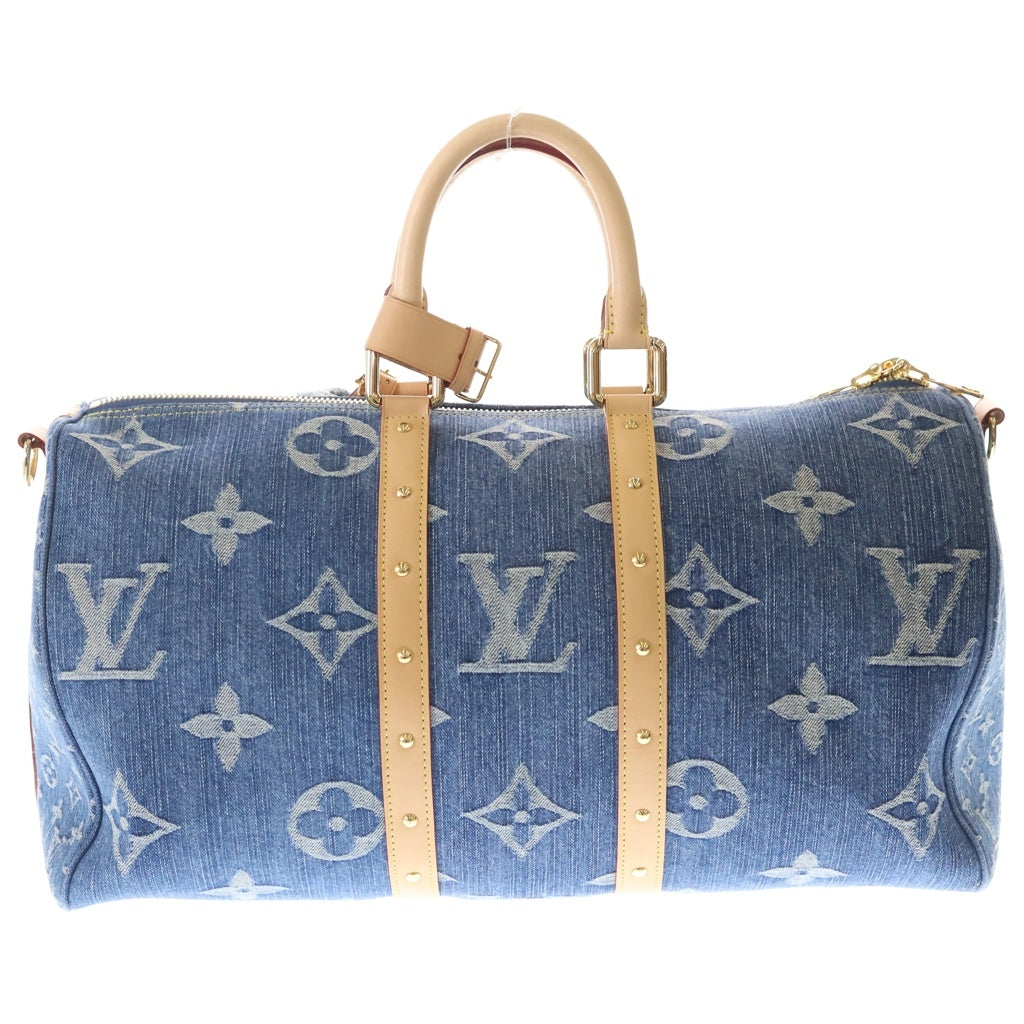 LOUIS VUITTON(ルイヴィトン) モノグラムデニム キーポルバンドリエール45 ボストンバッグ ゴールド金具 インディゴ M24315 レディース