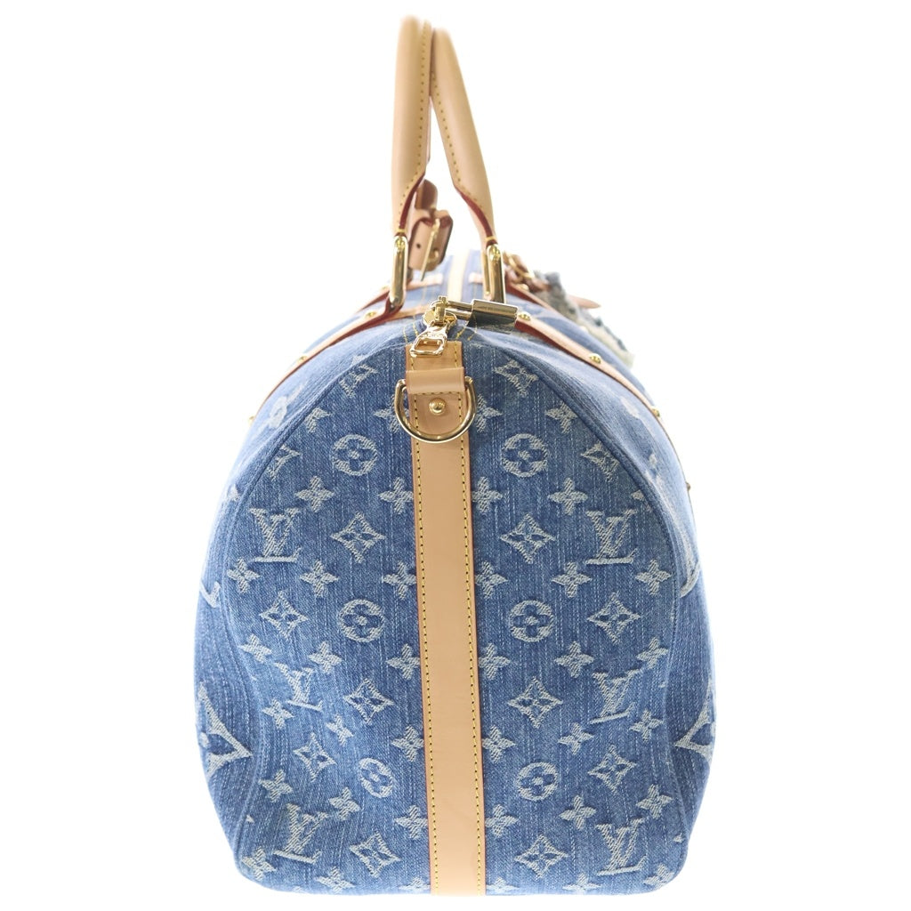 LOUIS VUITTON(ルイヴィトン) モノグラムデニム キーポルバンドリエール45 ボストンバッグ ゴールド金具 インディゴ M24315 レディース