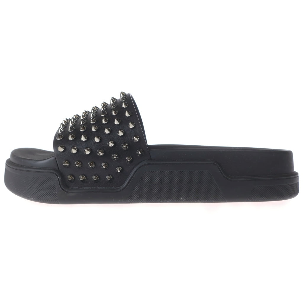 CHRISTIAN LOUBOUTIN(クリスチャンルブタン) POOL FUN FLAT CALF プールファンフラットカーフ スタッズサンダル ブラック #41.5 1201293