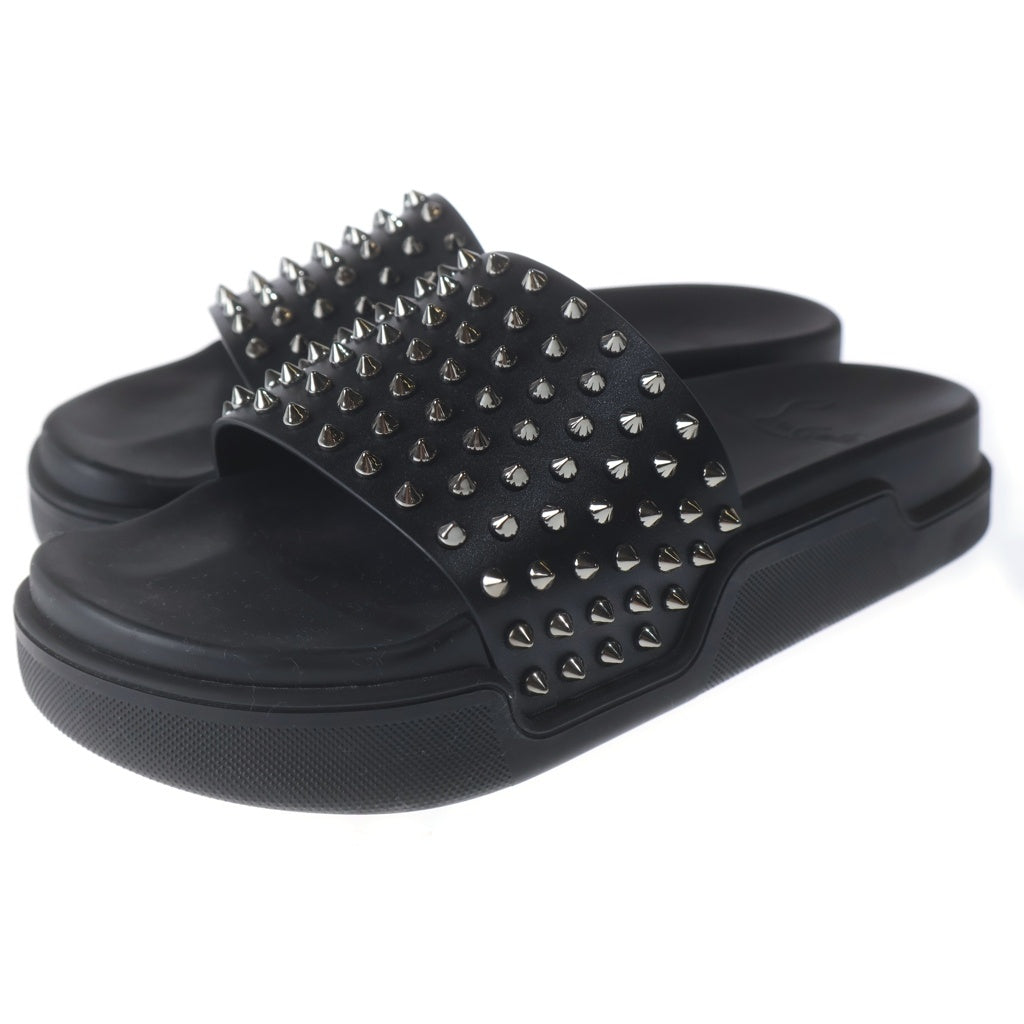 CHRISTIAN LOUBOUTIN(クリスチャンルブタン) POOL FUN FLAT CALF プールファンフラットカーフ スタッズサンダル ブラック #41.5 1201293