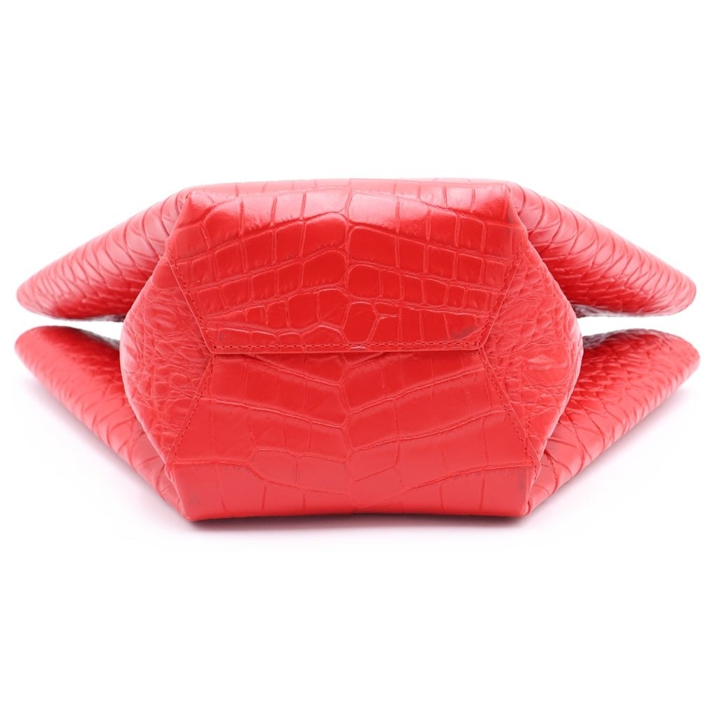 BOTTEGA VENETA(ボッテガヴェネタ) ドール ハンドバッグ トートバッグ レッド 型押しクロコ レディース