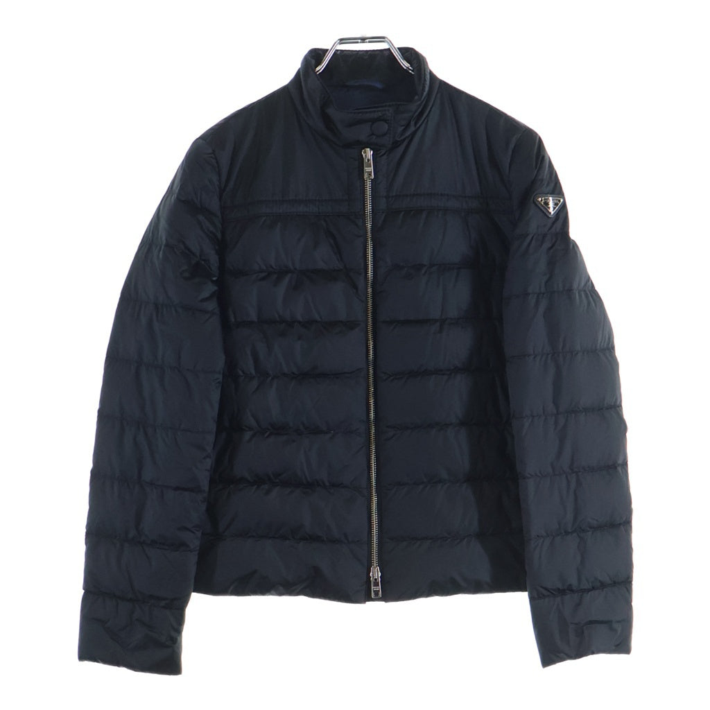 PRADA(プラダ) トライアングルロゴプレート スタンドカラー ジップアップ ダウンジャケット ブラック レディース 29B830