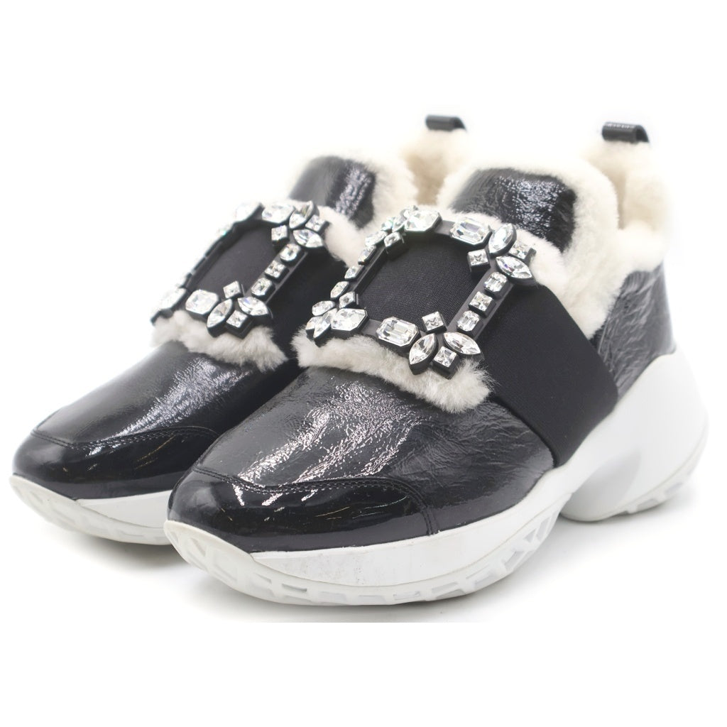 Roger Vivier(ロジェヴィヴィエ) ヴィヴランパテントレザービジュースニーカー ブラック #37 1/2 レディース