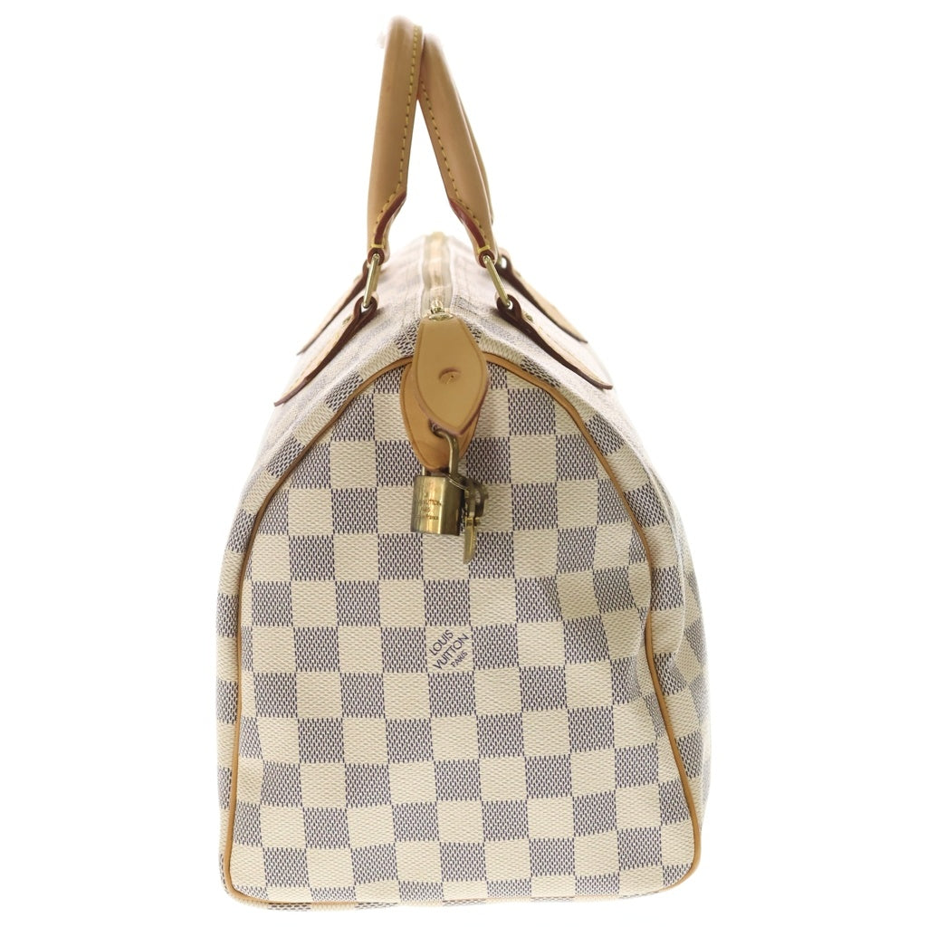 LOUIS VUITTON(ルイヴィトン) ダミエアズール スピーディ30 ボストンバッグ ハンドバッグ アイボリー×ブラウン PVCレザー N41533 ゴールド金具 レディース