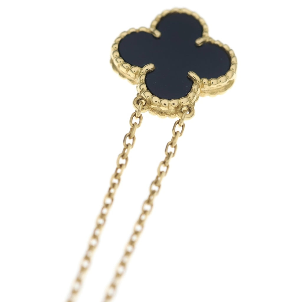 Van Cleef & Arpels(ヴァンクリーフアンドアーペル) ヴィンテージアルハンブラ オニキス ネックレス ペンダント チェーン ブラック×ゴールド 750 レディース