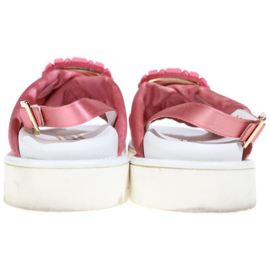 Roger Vivier(ロジェヴィヴィエ) ヴィヴランライトファブリックサンダル ホワイト/ピンク レディース
