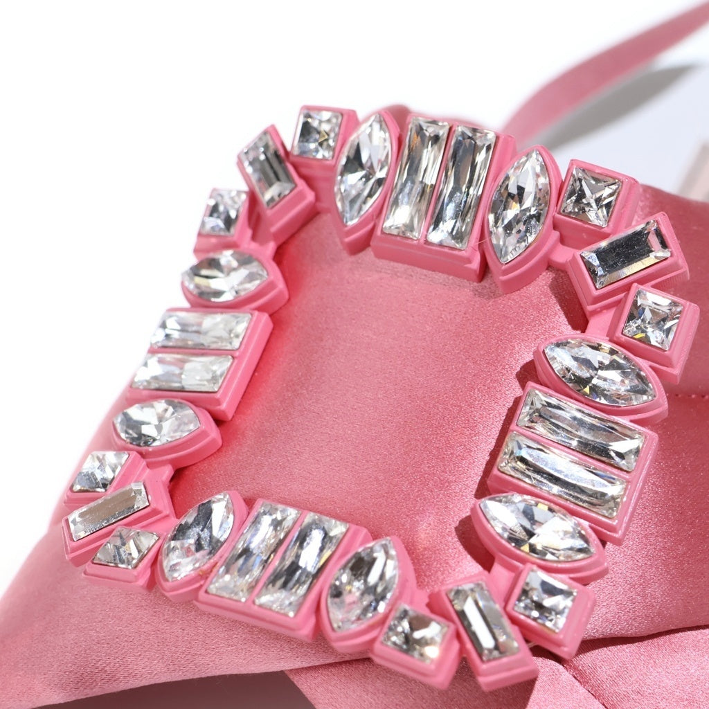 Roger Vivier(ロジェヴィヴィエ) ヴィヴランライトファブリックサンダル ホワイト/ピンク レディース
