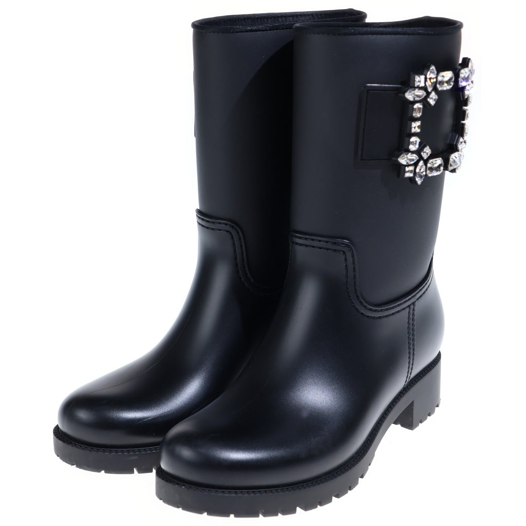 Roger Vivier(ロジェヴィヴィエ) テンペットヴィヴストラスバックルレインブーツ ロングブーツ ブラック レディース