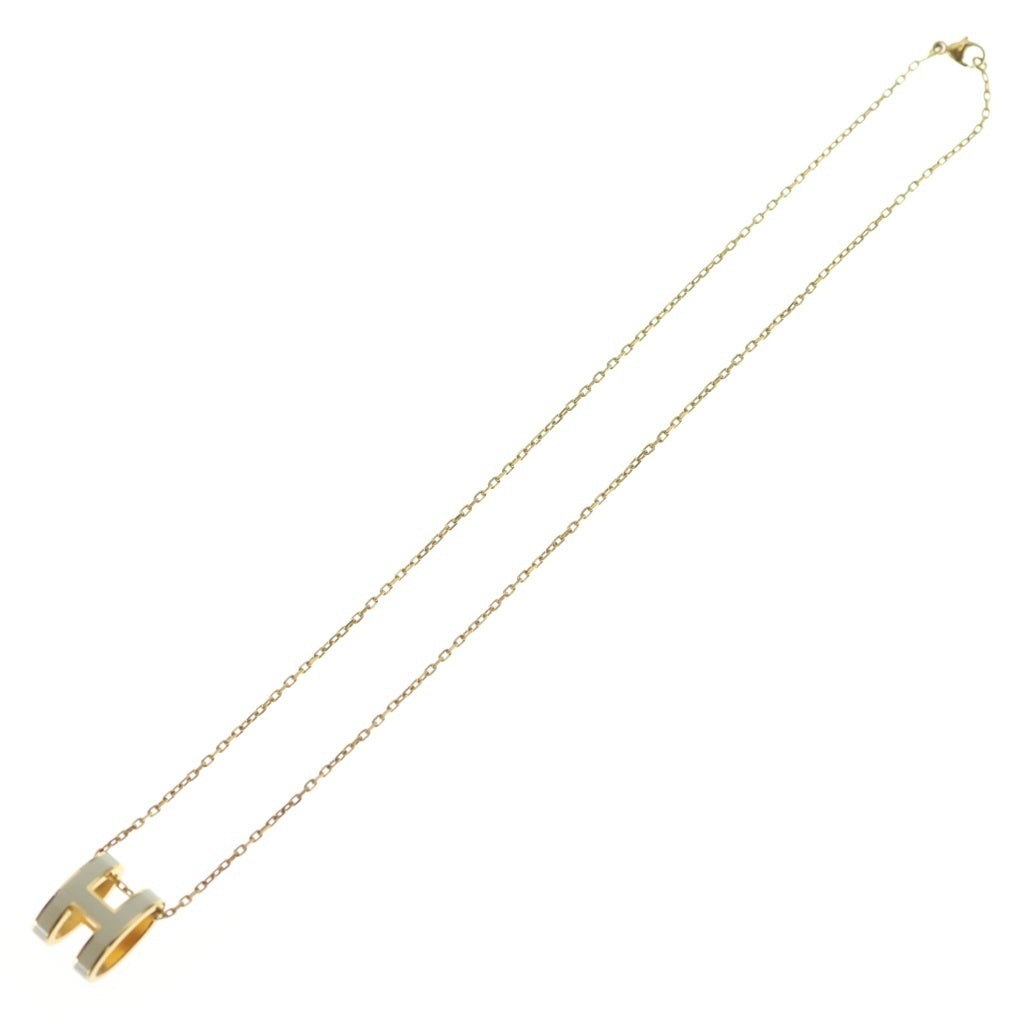 HERMES(エルメス) ポップアッシュネックレス ポップH Hロゴ ゴールド金具 ネックレス ホワイト レディース