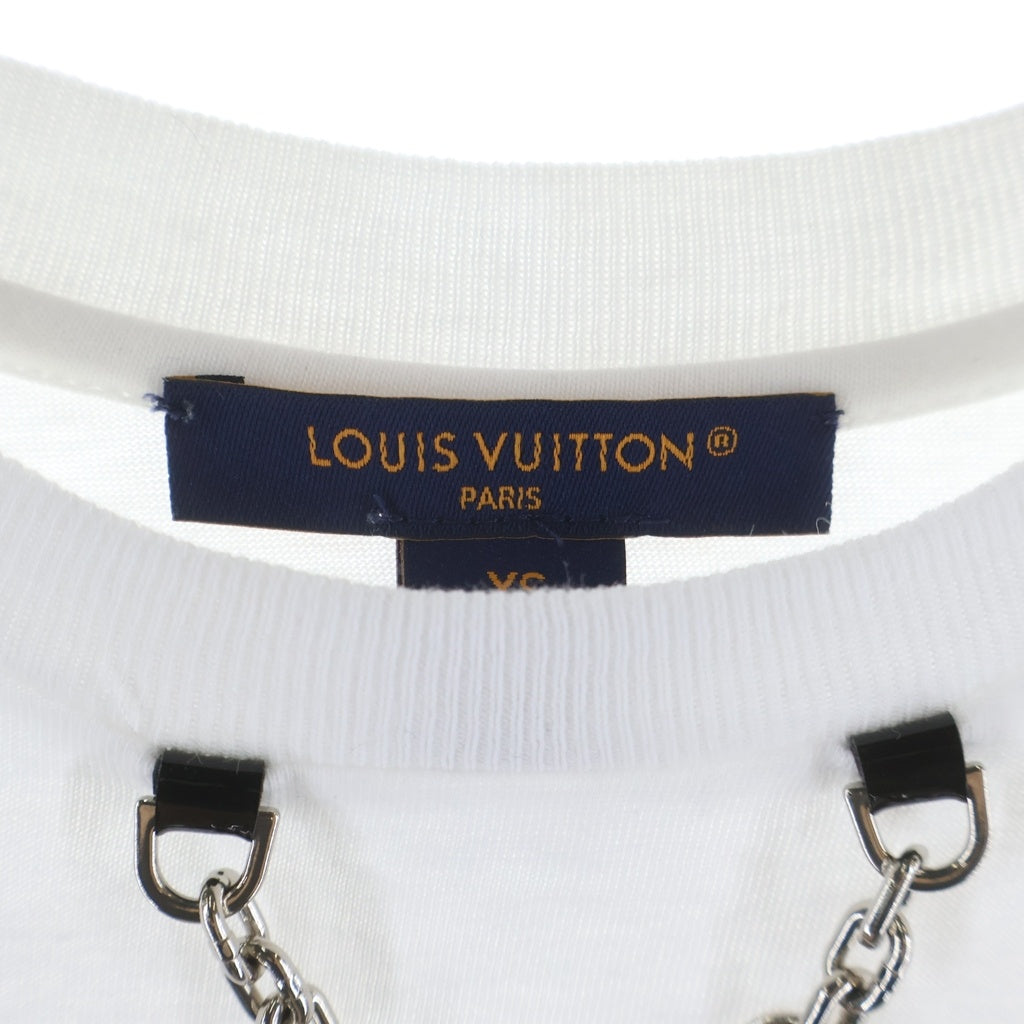 LOUIS VUITTON(ルイヴィトン) 20SS チェーン リバースロゴ プリント 半袖Tシャツ カットソー ホワイト RW201WW LCT FITS02 レディース