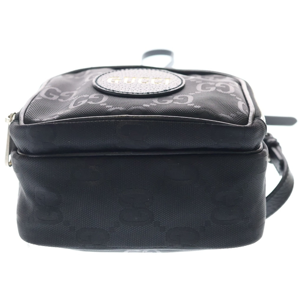 GUCCI(グッチ) オフザグリッド ロゴ レザーパッチ 2WAY ハンド ショルダー バッグ シルバー金具 ブラック 625850 レディース