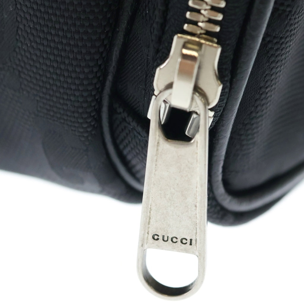 GUCCI(グッチ) オフザグリッド ロゴ レザーパッチ 2WAY ハンド ショルダー バッグ シルバー金具 ブラック 625850 レディース