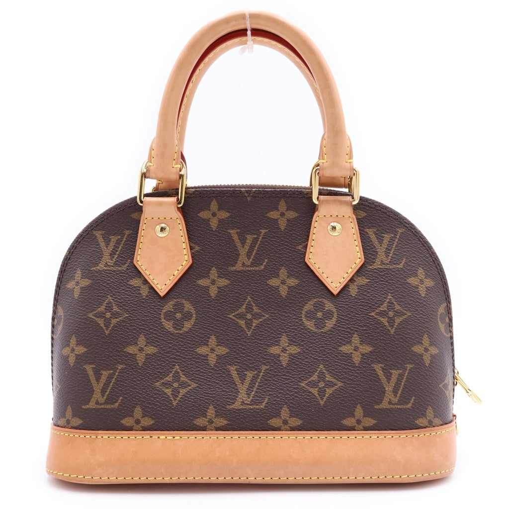LOUIS VUITTON(ルイヴィトン) モノグラム アルマBB 2WAYバッグ ハンドバッグ ショルダーバッグ ブラウン レザー×PVC M46990 ゴールド金具 レディース