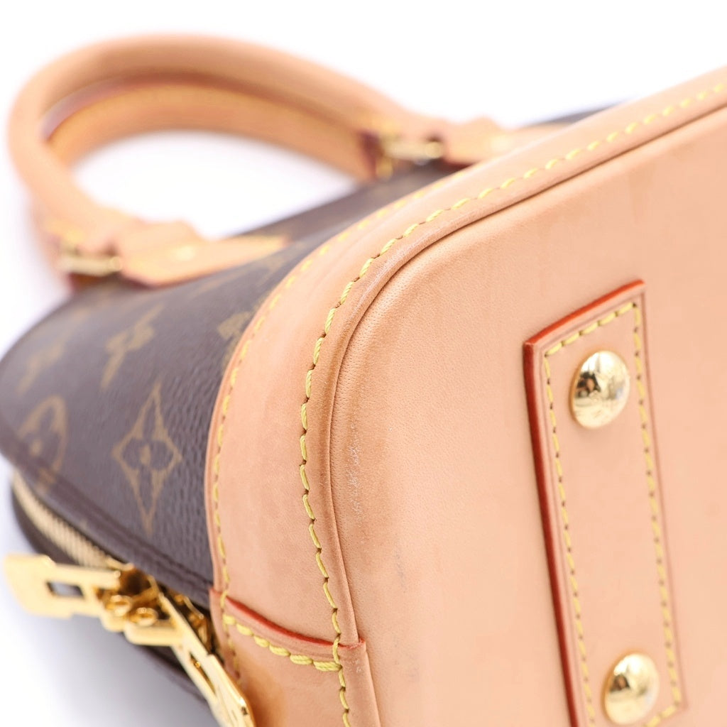 LOUIS VUITTON(ルイヴィトン) モノグラム アルマBB 2WAYバッグ ハンドバッグ ショルダーバッグ ブラウン レザー×PVC M46990 ゴールド金具 レディース