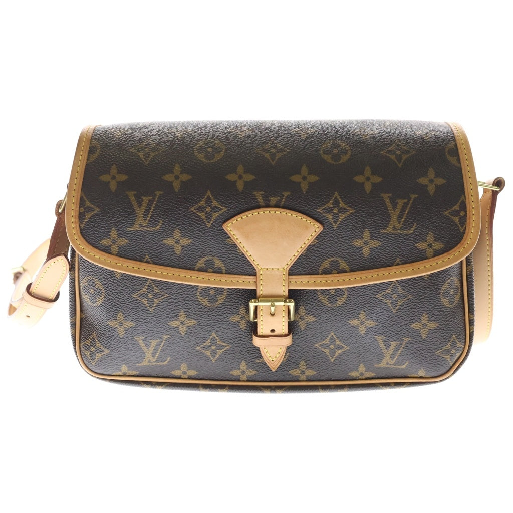 LOUIS VUITTON(ルイヴィトン) モノグラム ソローニュ ショルダーバッグ ブラウン レザー×PVC M42250 ゴールド金具 レディース