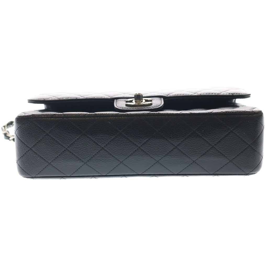 CHANEL(シャネル) マトラッセ25 ダブルフラップ チェーンショルダーバッグ キャビアスキン シルバー金具 ブラック シール 29番台 レディース