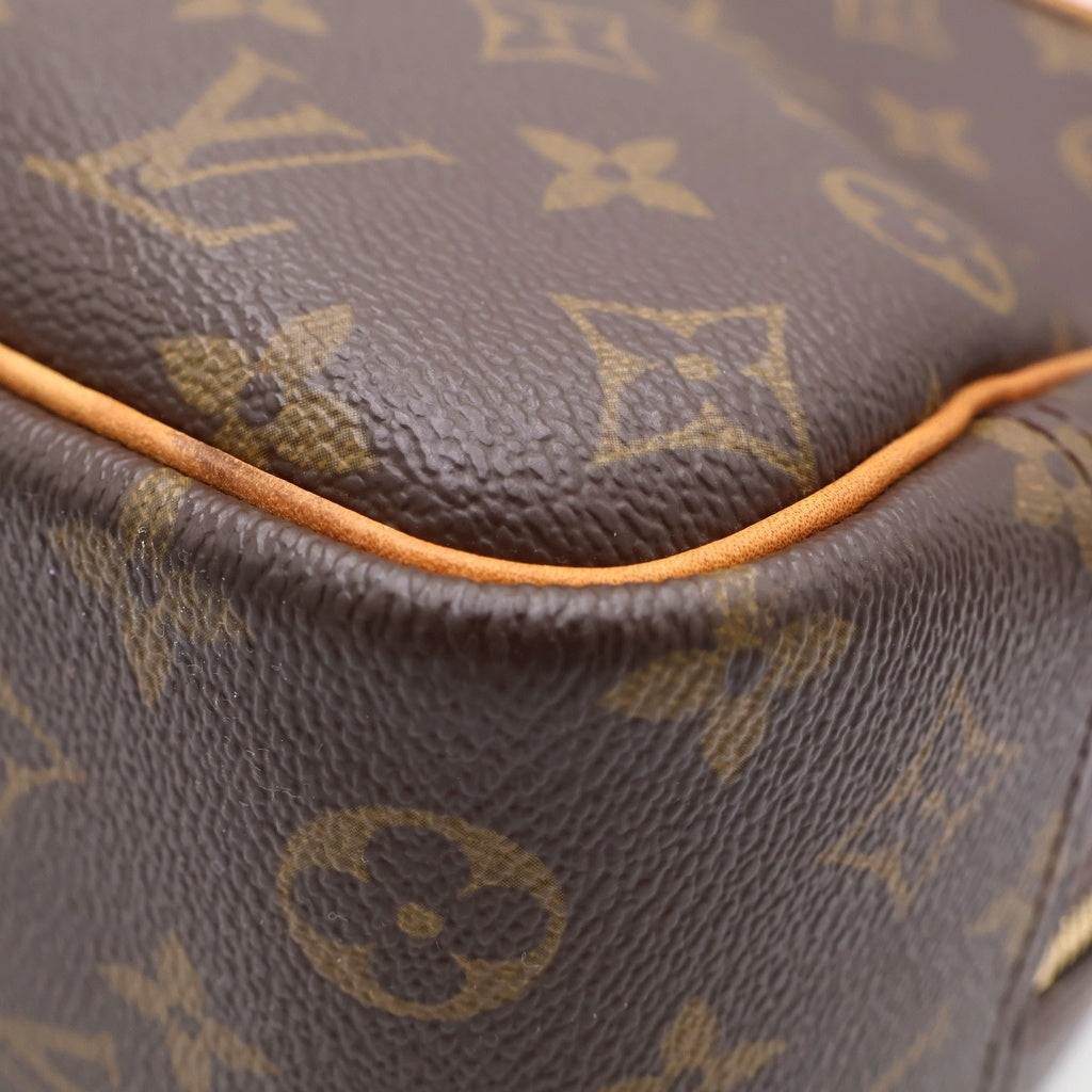 LOUIS VUITTON(ルイヴィトン) モノグラム ドーヴィル ハンドバッグ ブラウン PVC×レザー M47270 ゴールド金具