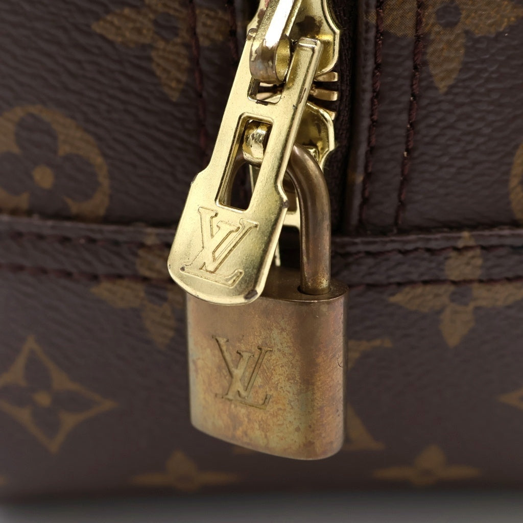 LOUIS VUITTON(ルイヴィトン) モノグラム ドーヴィル ハンドバッグ ブラウン PVC×レザー M47270 ゴールド金具