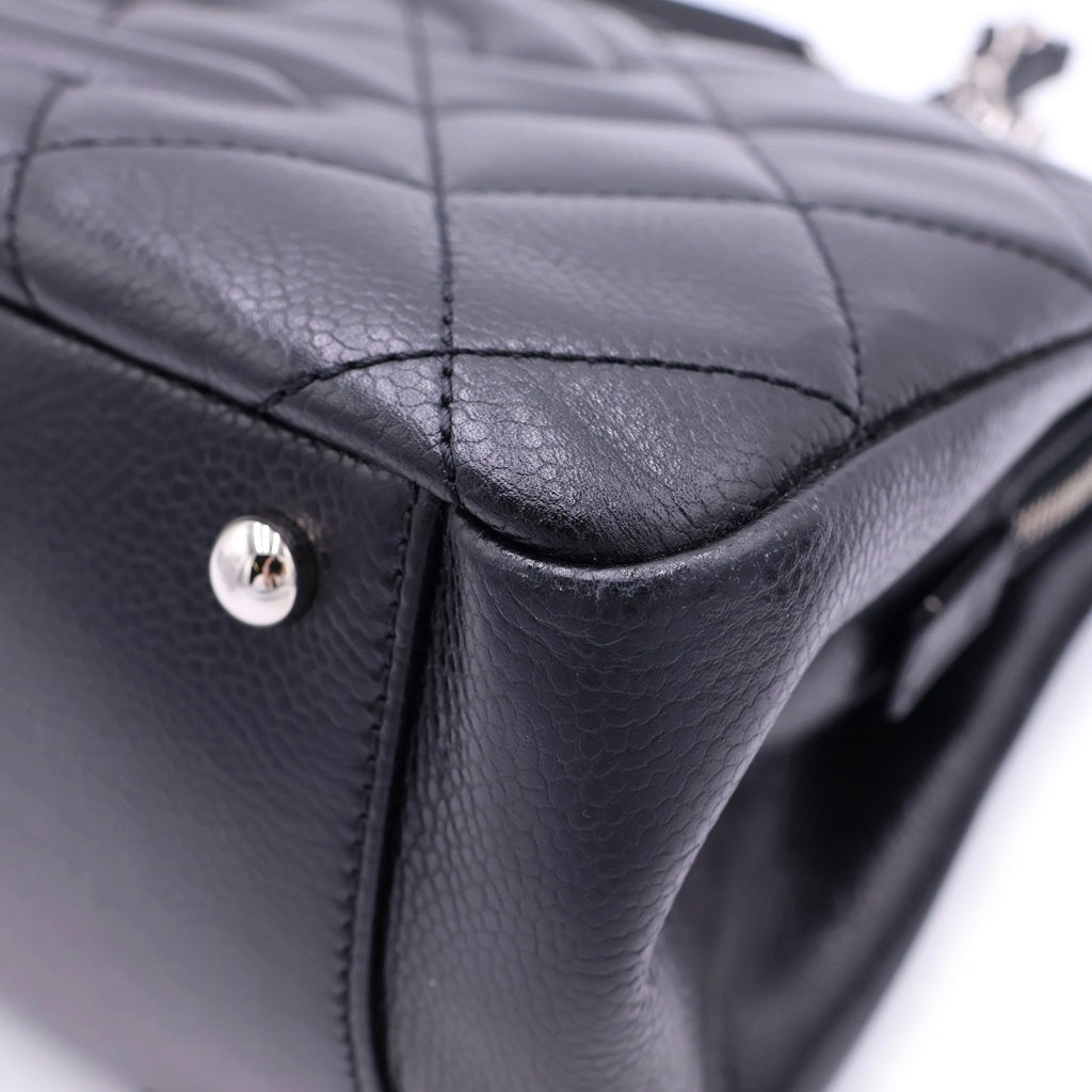 CHANEL(シャネル) マトラッセ Wチェーン トートバッグ キャビアスキン シルバー金具 ブラック シール A67294 18番台 レディース