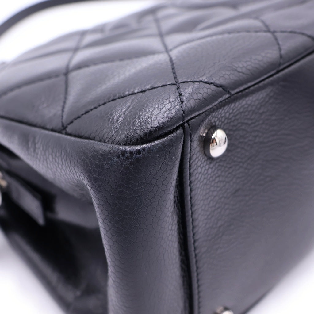 CHANEL(シャネル) マトラッセ Wチェーン トートバッグ キャビアスキン シルバー金具 ブラック シール A67294 18番台 レディース