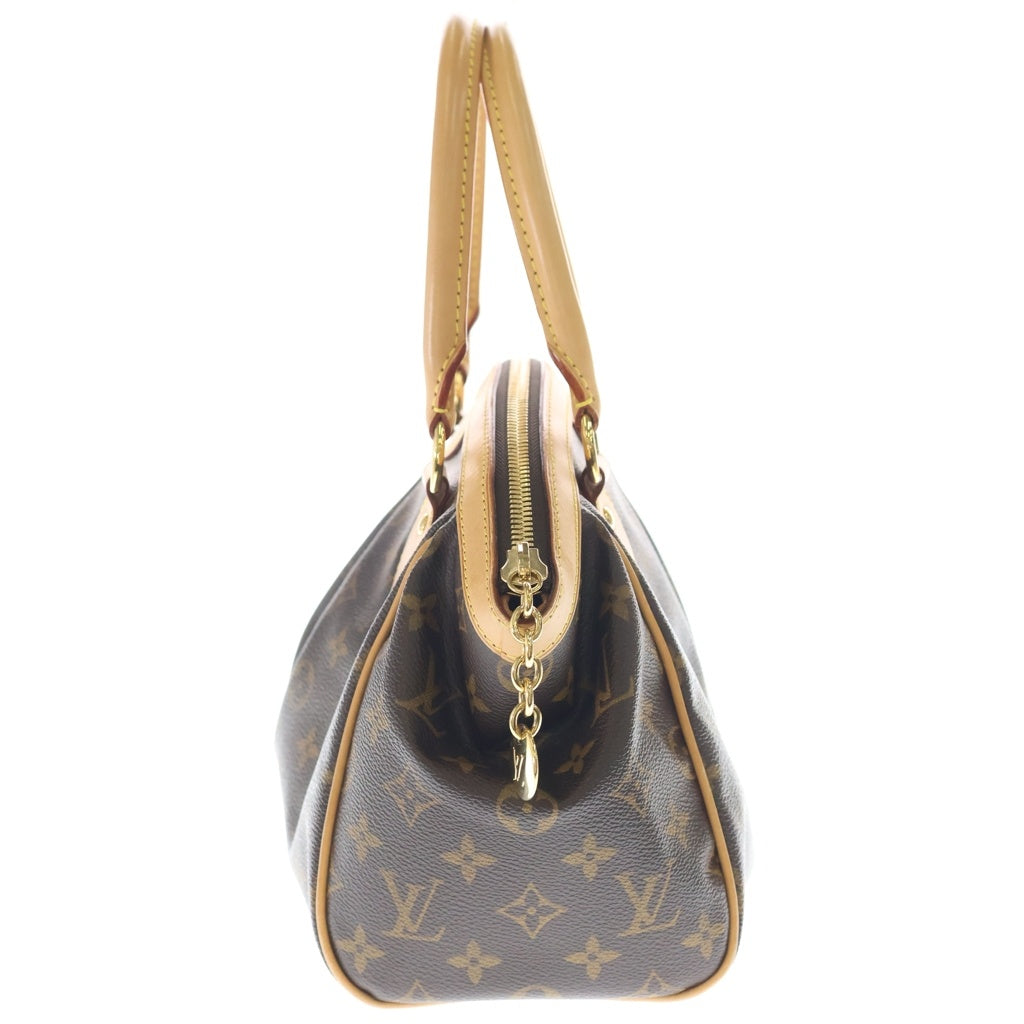 LOUIS VUITTON(ルイヴィトン) モノグラム ティボリPM ハンドバッグ ブラウン レザー×PVC M40143 ゴールド金具 レディース