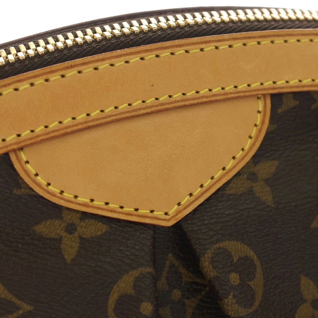 LOUIS VUITTON(ルイヴィトン) モノグラム ティボリPM ハンドバッグ ブラウン レザー×PVC M40143 ゴールド金具 レディース