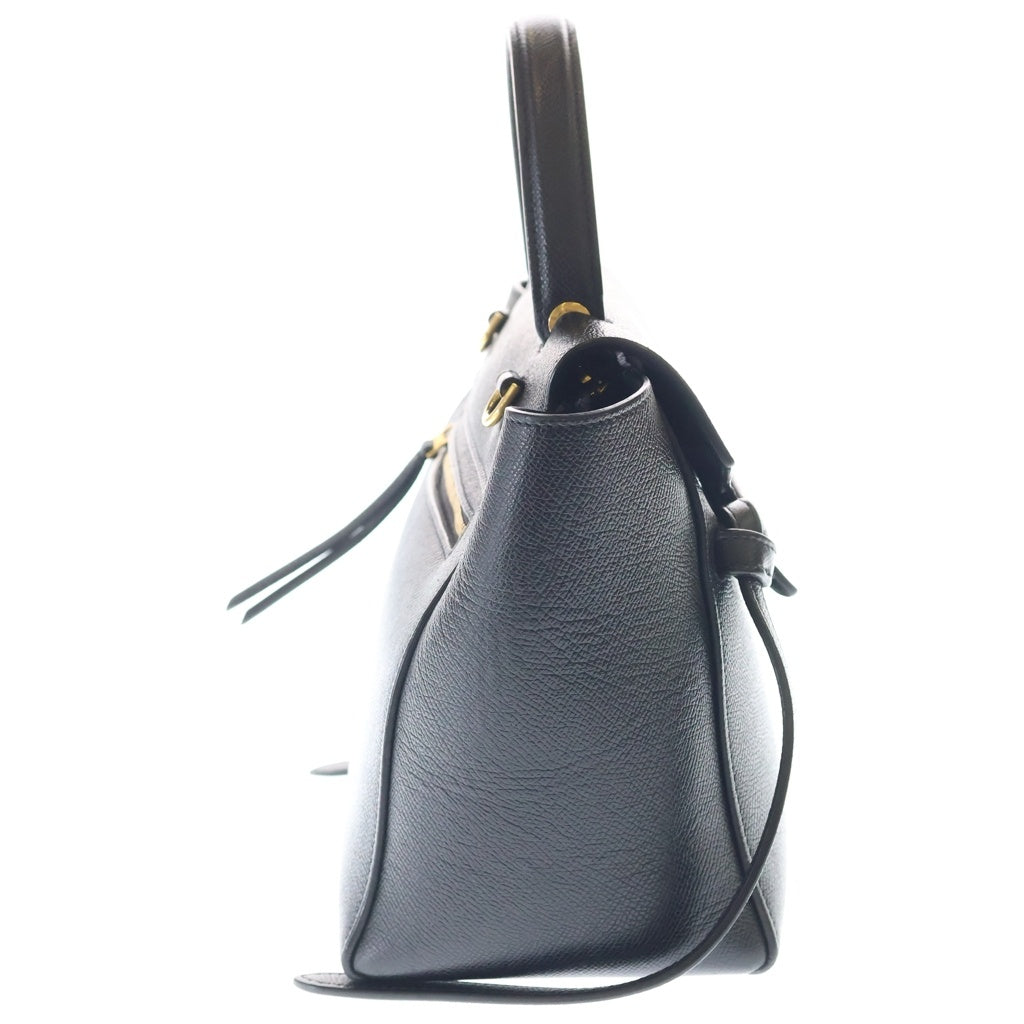 CELINE(セリーヌ) ベルトバッグ マイクロ 2WAYハンドバッグ ショルダーバッグ ブラック レザー ゴールド金具 レディース