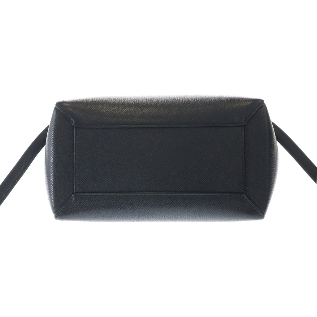 CELINE(セリーヌ) ベルトバッグ マイクロ 2WAYハンドバッグ ショルダーバッグ ブラック レザー ゴールド金具 レディース