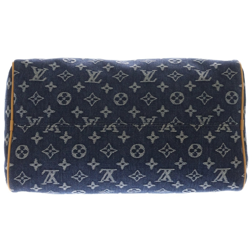 LOUIS VUITTON(ルイヴィトン) モノグラム フラワーデニム スピーディーバンドリエール30 デニム レザー 2WAY ハンドバッグ ショルダーバッグ ボストンバッグ ブルー M27556 レディース