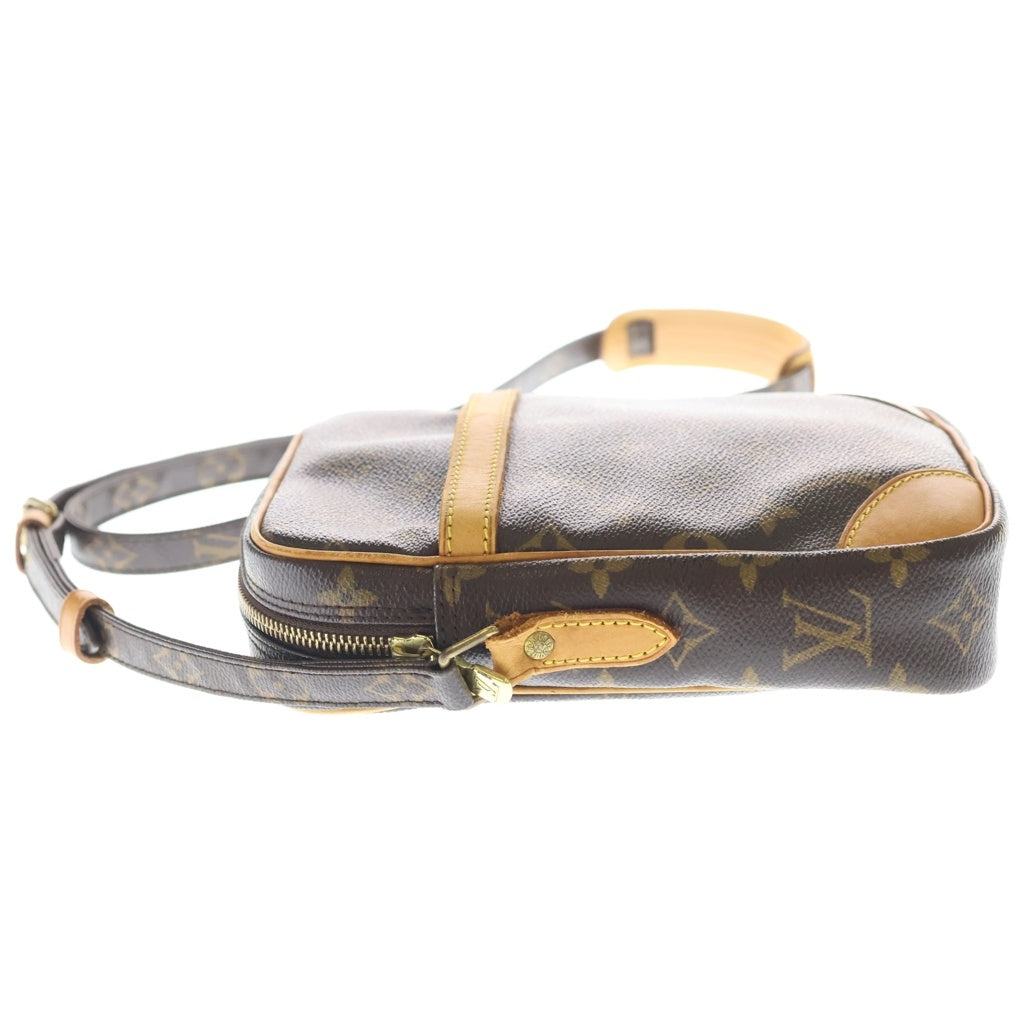 LOUIS VUITTON(ルイヴィトン) モノグラム ダヌーブ ショルダーバッグ ブラウン レザー×PVC M45266 ゴールド金具 レディース