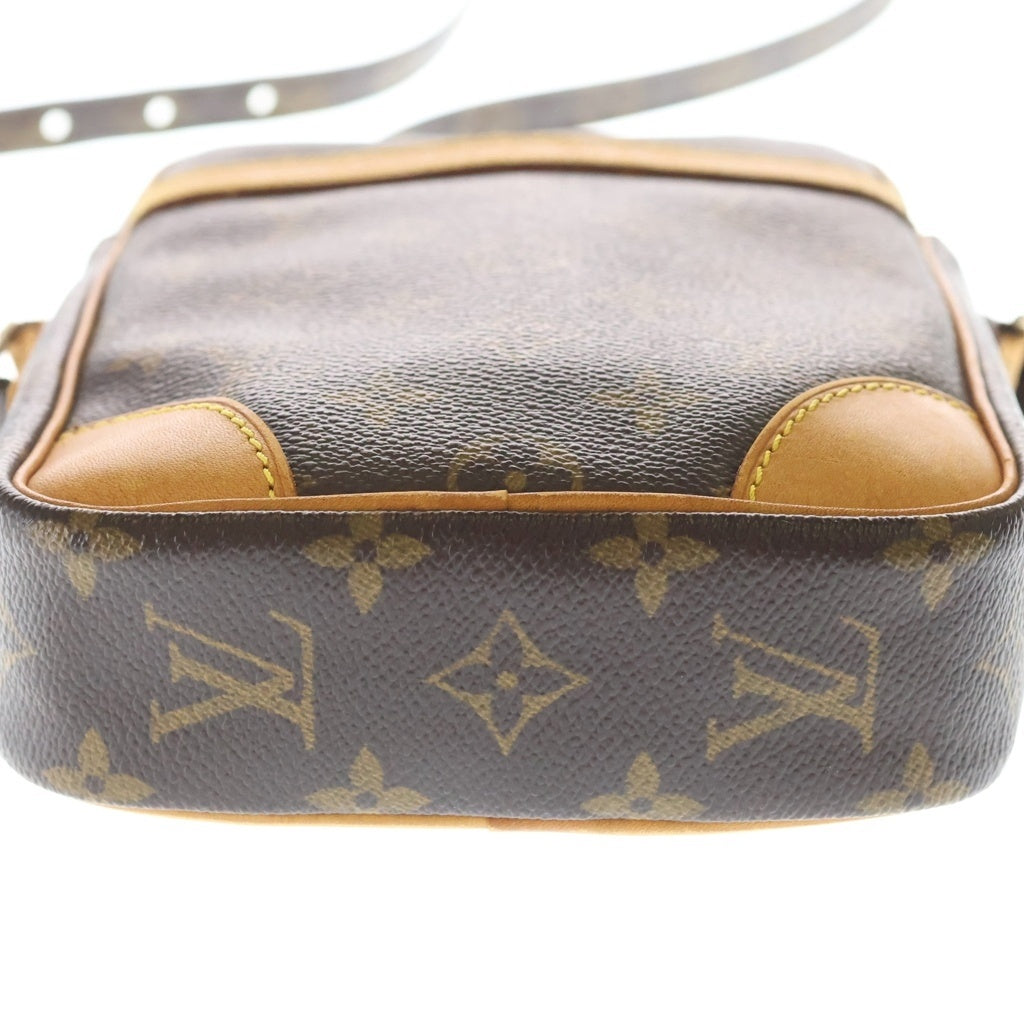 LOUIS VUITTON(ルイヴィトン) モノグラム ダヌーブ ショルダーバッグ ブラウン レザー×PVC M45266 ゴールド金具 レディース
