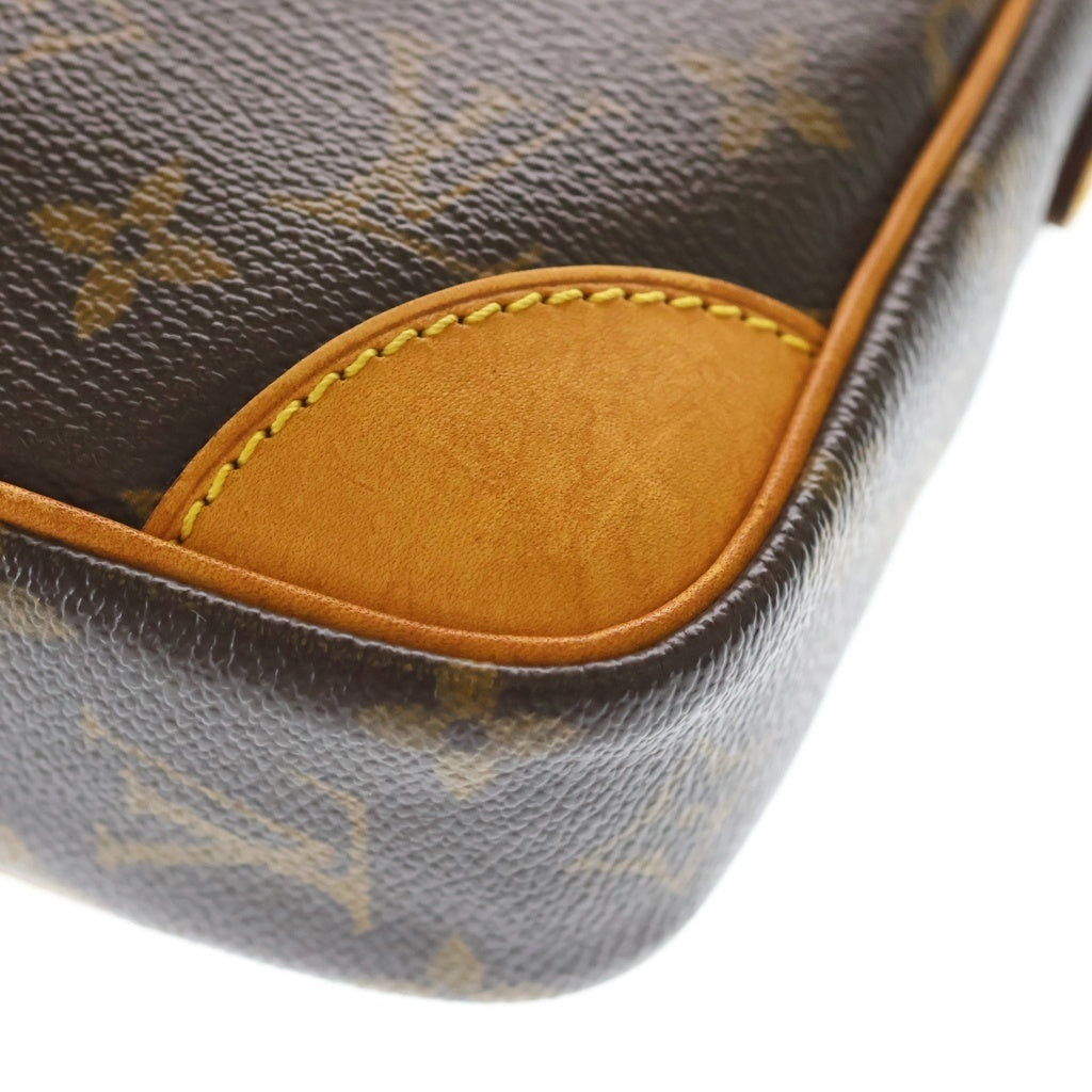 LOUIS VUITTON(ルイヴィトン) モノグラム ダヌーブ ショルダーバッグ ブラウン レザー×PVC M45266 ゴールド金具 レディース