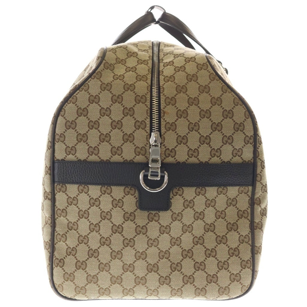GUCCI グッチ GGキャンバス ボストンバッグ ハンドバッグ トラベルバッグ ブラウン×ベージュ レザー×キャンバス 610105 シルバー金具 GUCCI(グッチ) GGキャンバス ボストンバッグ ハンドバッグ トラベル