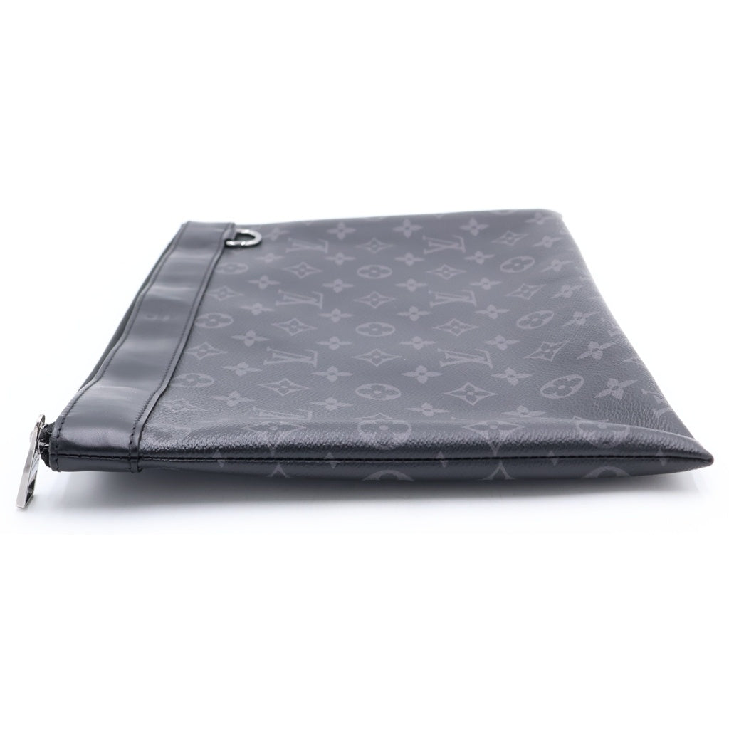 LOUIS VUITTON(ルイヴィトン) モノグラムエクリプス ポシェットディスカバリー PVC レザー クラッチバッグ ブラック M62291